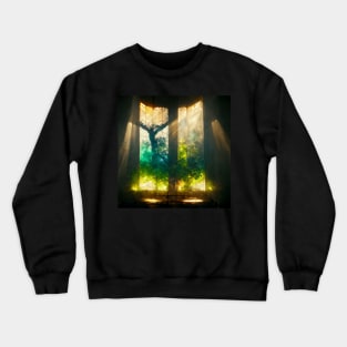 Green Stained Glass Tree Crewneck Sweatshirt